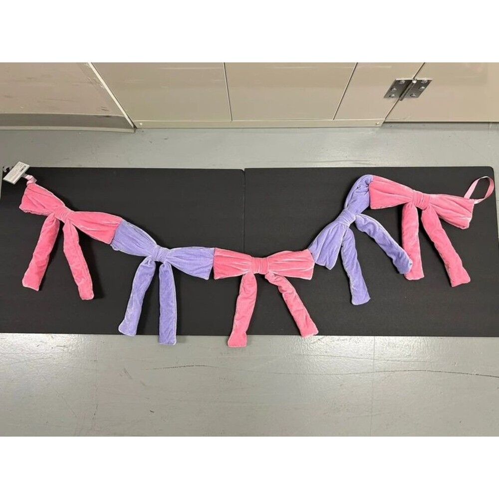 Ashland Purple and Pink Velvet Bow Garland 6 Foot